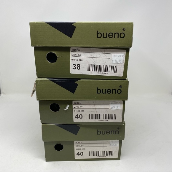 Bueno Burcu leather ruffle flats Merlot - Picture 7 of 7